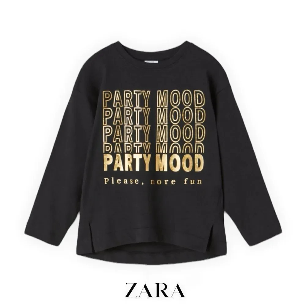 ZARA Kids | Black | FOIL PRINT T-SHIRT